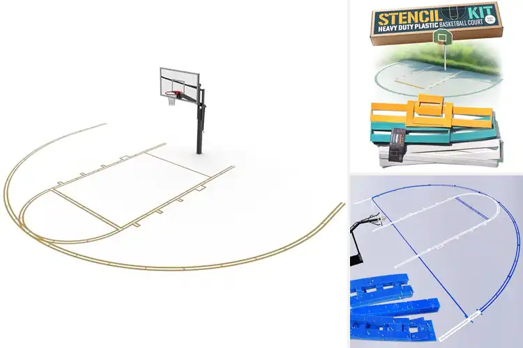 Detailed view of best basketball court painting stencils