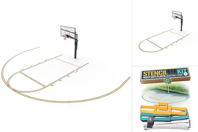 Detailed view of Best Basketball Court Stencils For Driveways