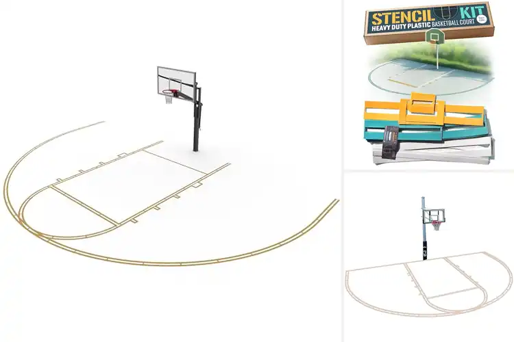 Detailed view of Best Basketball Court Stencils