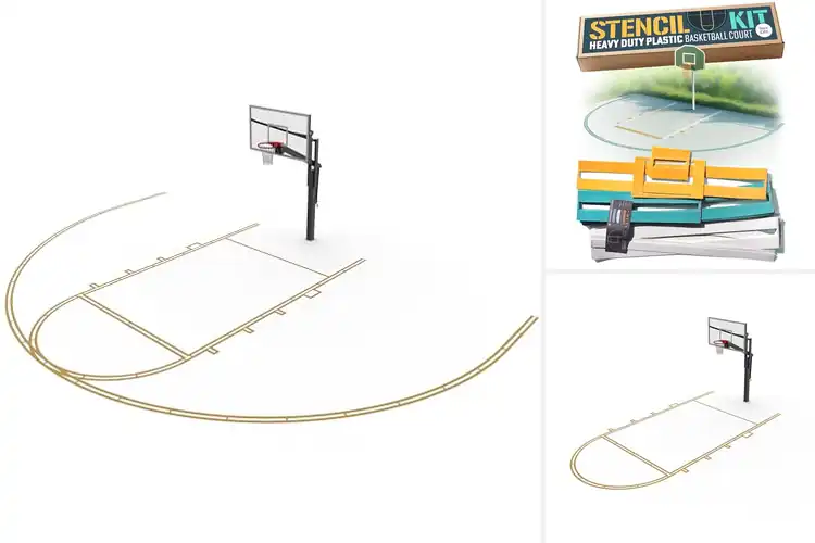 Detailed view of Best Basketball Line Stencil Kits: Paint Like a Pro at Home