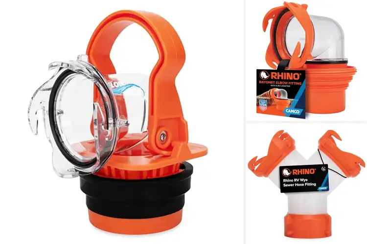 Detailed view of Best Camper Sewer Hose Fittings
