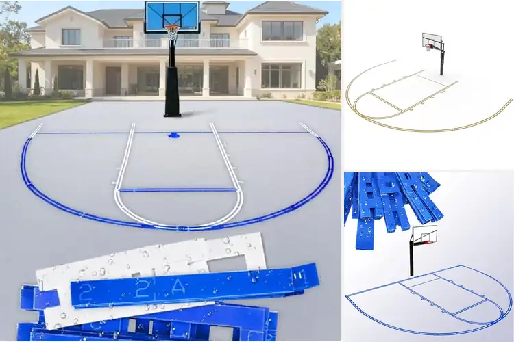Detailed view of Best Concrete Basketball Court Marking Kits