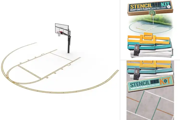 Detailed view of Best Concrete Court Marking Stencils
