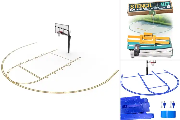 Detailed view of Best Driveway Basketball Court Stencils