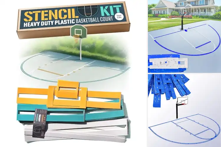 Detailed view of best heavy duty basketball court stencils