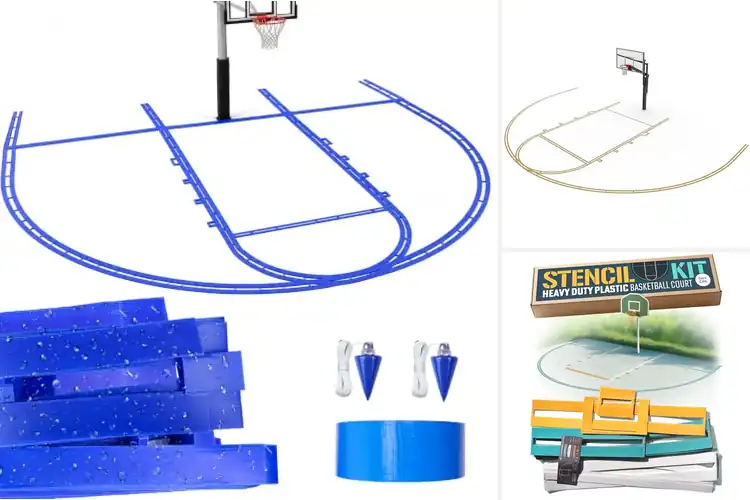 Detailed view of Best Outdoor Basketball Court Stencil Kits