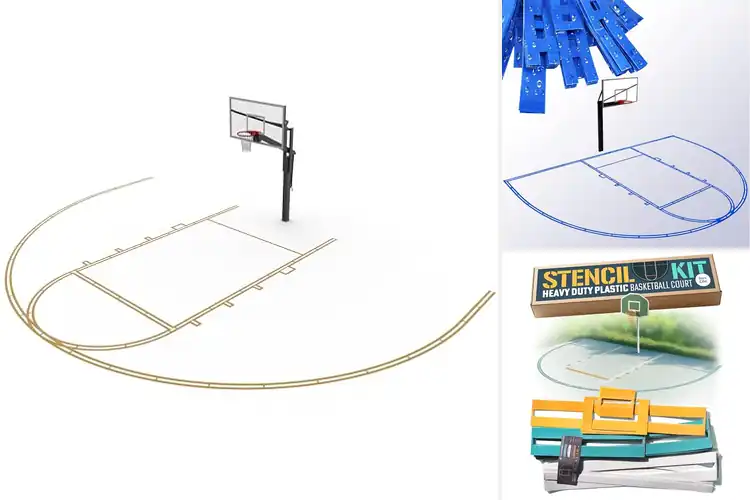 Detailed view of Best Outdoor Basketball Line Stencils