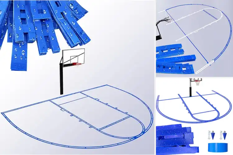 Detailed view of Best Reusable Basketball Court Stencil Kits